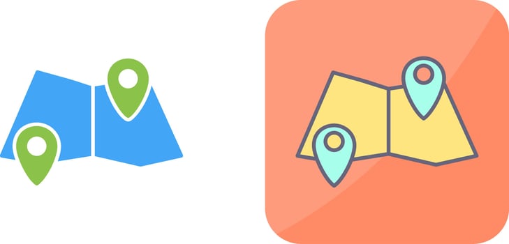 Folded Map Icon Design vector