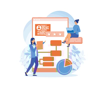 Project management online service or platform. Successful strategy, motivation and leadership. Marketing analysis and development. flat modern illustration vector