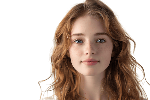 Pretty young woman at studio on isolated transparent background png