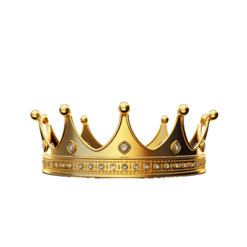 generated ai golden crown on transparent background png