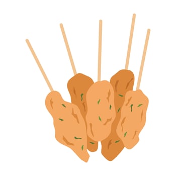 Sempol ayam illustration indonesian snack food vector