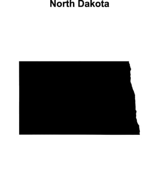 North Dakota outline map vector