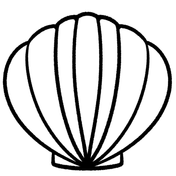 Coral line,Shell line,seaweed Black and white outline white color in shape and black line png