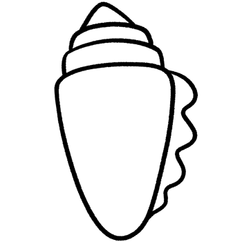 Coral line,Shell line,seaweed Black and white outline white color in shape and black line png