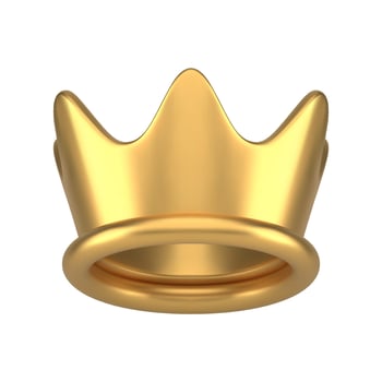 Realistic 3d icon isometric medieval crown decorative design illustration vector
