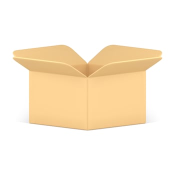 Realistic cardboard box 3d icon goods shipment package front side view isometric illustration vector
