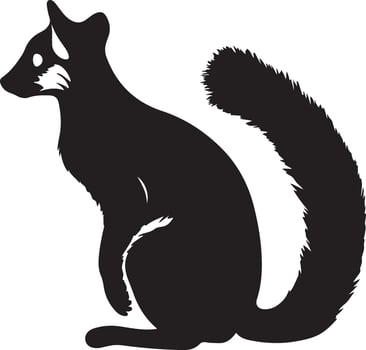 Lemur Silhouette Illustration White Background vector