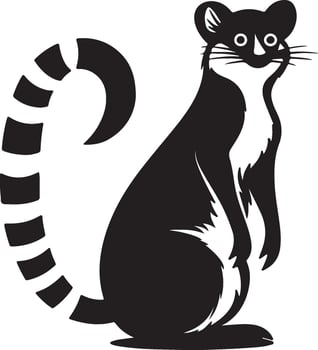 Lemur Silhouette Illustration White Background vector