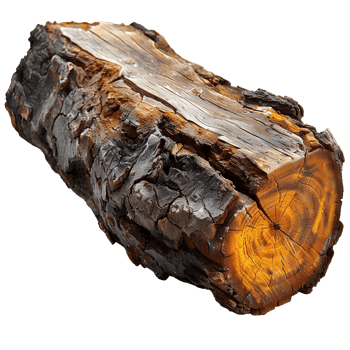 Log. Piece of wood isolated. Forest log top view. Wood texture isolated png