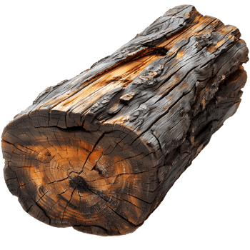 Log. Piece of wood isolated. Forest log top view. Wood texture isolated png