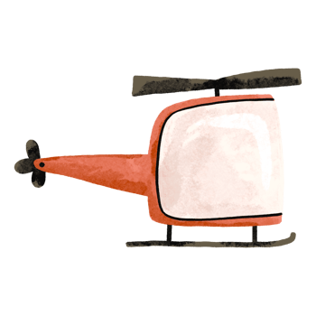 Red cartoon helicopter. Children's clipart with air transport and stars. Hand drawn illustration on isolated background png