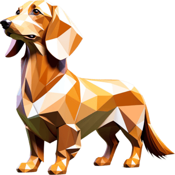 Low Poly Geometric Dog Design png