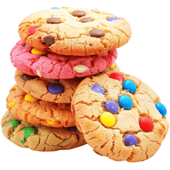 Cookies with bright colored toppings, with a transparent background png