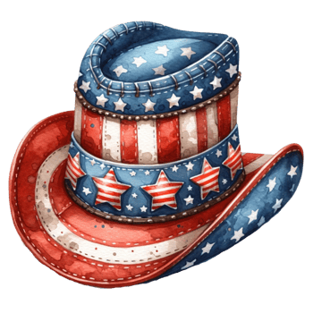 Cowboy Hat Clipart, American flag Hat png
