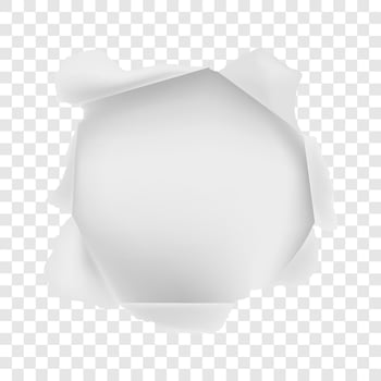 paper hole. realistic of white ripped paper and space round for text. vector