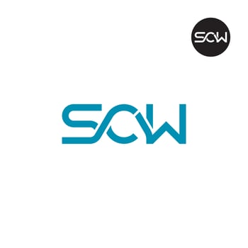 Letter SCW Monogram Logo Design vector