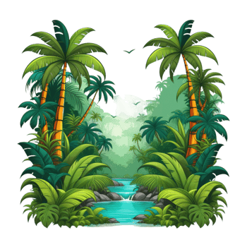 tropical island with palm trees png