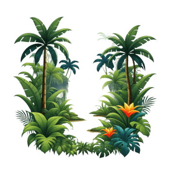 tropical island with palm trees png