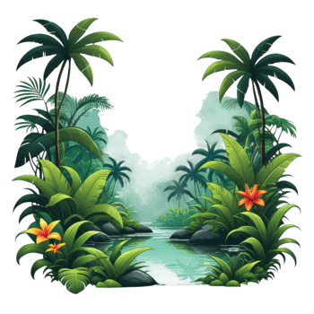 tropical island with palm trees png