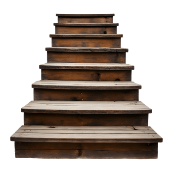 Old Wooden Stairs Isolated on Transparent Background png