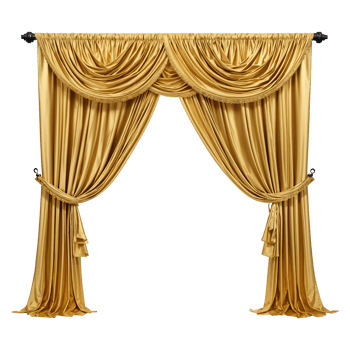 Gold Curtains Isolated on Transparent Background png