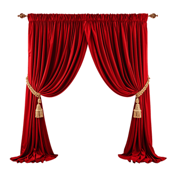 Red Curtains Isolated on Transparent Background png