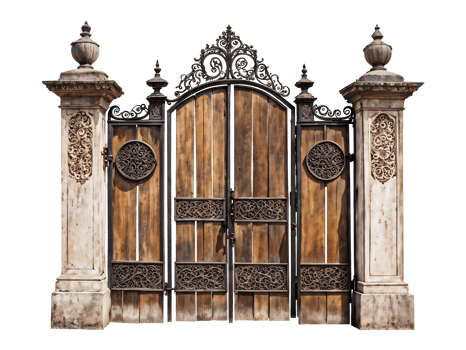 Vintage Antique Gate Isolated on Transparent Background png