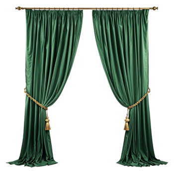 Green Curtains Isolated on Transparent Background png