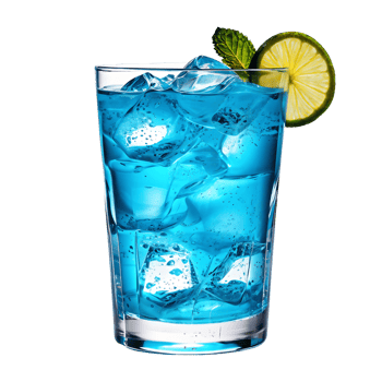 Fresh Blue Lagoon Cocktail Isolated on Transparent Background png