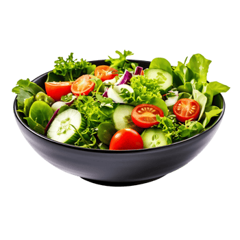 Bowl of Fresh Salad Isolated on Transparent Background png