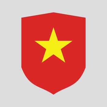 Vietnam Flag in Shield Shape Frame vector