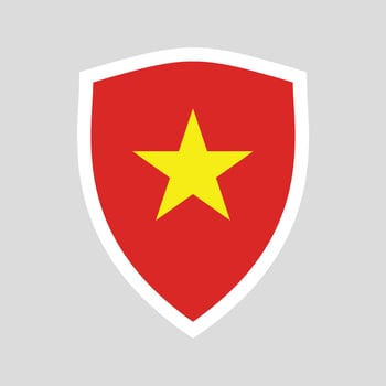 Vietnam Flag in Shield Shape Frame vector