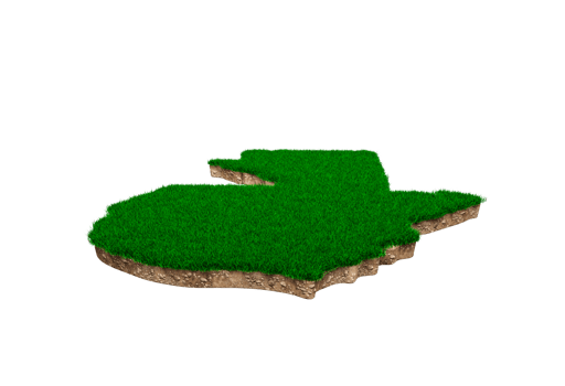Guatemala Map soil land geology cross section with green grass and Rock ground texture 3d illustration png