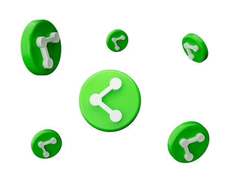 Green share icon 3d illustration png
