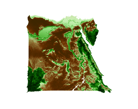 Egypt Topographic Map 3d realistic map Color 3d illustration png