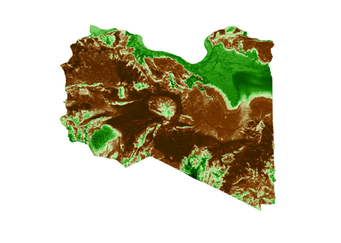 Libya Topographic Map 3d realistic map Color 3d illustration png
