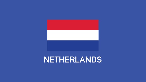 Netherlands Flag Teams European Nations 2024 Abstract Countries European Germany Football Symbol Logo Design Illustration vector