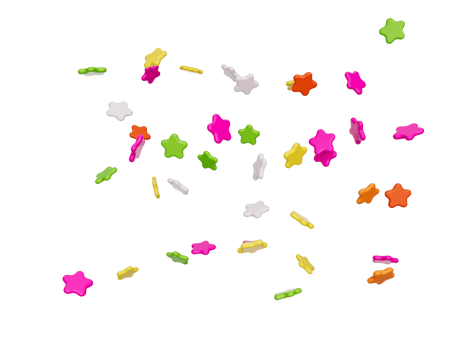 Star shape colorful 3d sprinkles sugar falling sprinkles 3d illustration png