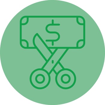 Price Cut Green Line Circle Icon Design vector