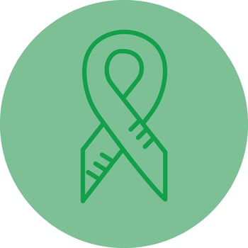 Cancer Ribbon Green Line Circle Icon Design vector