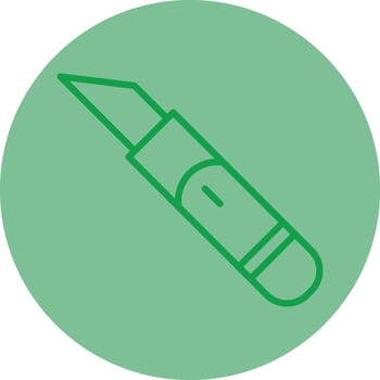 Scalpel Green Line Circle Icon Design vector