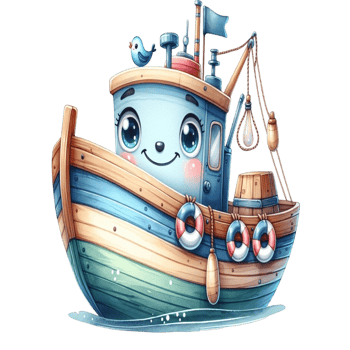 aigenerated boat with blue png