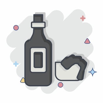 Icon Seafood Sauce. related to Seafood symbol. comic style. simple design illustration vector