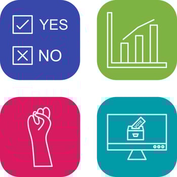 Yes No Option and Statistics Icon vector