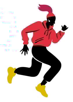 Dynamic Runner in Motion vector