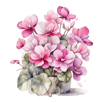 Watercolor Bouquet flower, Watercolor Cup Design flower, png