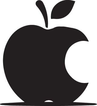 Apple silhouette isolated on white background. vector