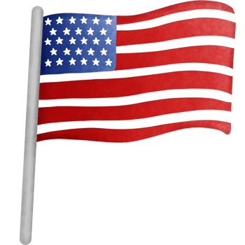 Watercolor american flag clipart, Hand drawn 4th of july illustration, Independence day decoration. png