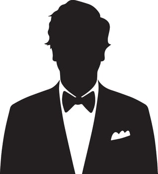 Smart man silhouette isolated on white background. vector