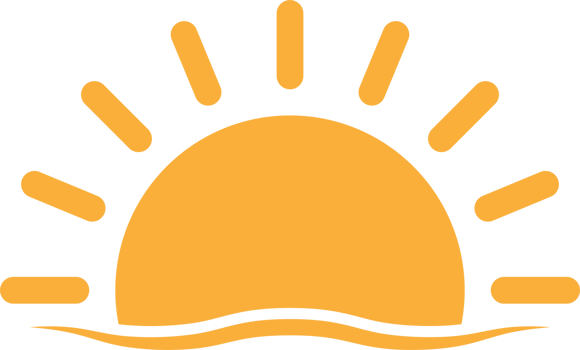 A half sun is setting downwards icon sunset concept for graphic design, logo, web site, social media, mobile app, ui illustration png